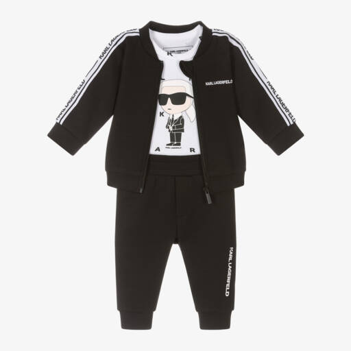 KARL LAGERFELD KIDS-Boys Charcoal Zip-Up Activewear Duo | Childrensalon Outlet