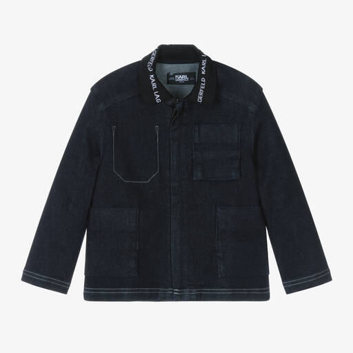 KARL LAGERFELD KIDS-Boys Dark Blue Denim Jacket | Childrensalon Outlet