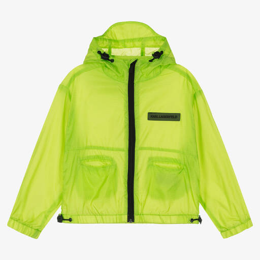 KARL LAGERFELD KIDS-Boys Green Logo Windbreaker Jacket | Childrensalon Outlet