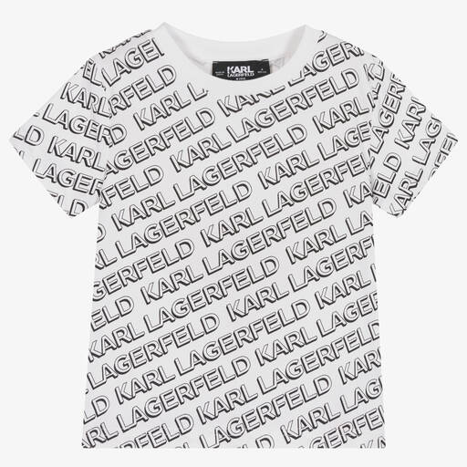 KARL LAGERFELD KIDS-Белая футболка из органического хлопка | Childrensalon Outlet