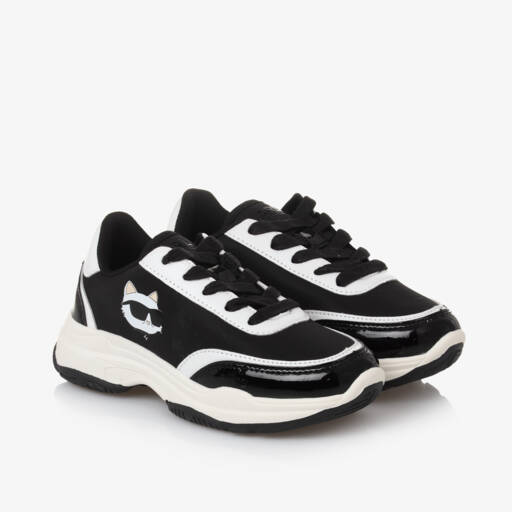 KARL LAGERFELD KIDS-Girls Black Choupette Lace Trainers | Childrensalon Outlet