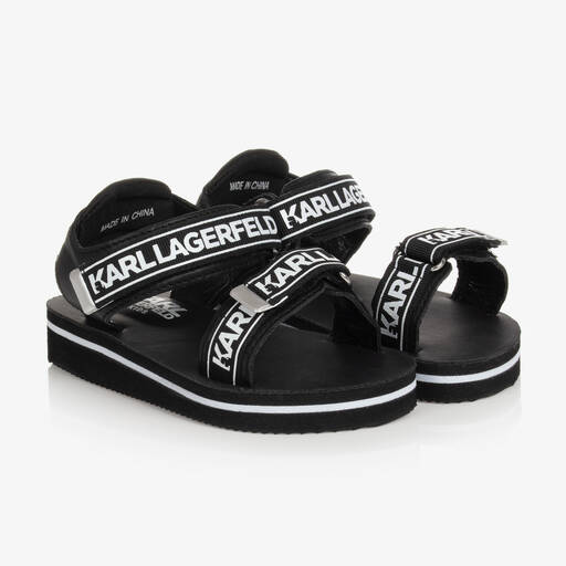 KARL LAGERFELD KIDS-صندل قماش لون أسود للبنات | Childrensalon Outlet