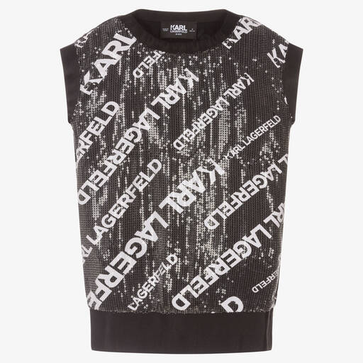 KARL LAGERFELD KIDS-Черное платье с пайетками | Childrensalon Outlet