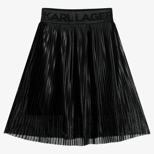 KARL LAGERFELD KIDS-Jupe noire plissée fille | Childrensalon Outlet