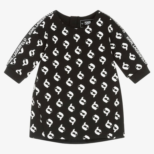 KARL LAGERFELD KIDS-Karl Ikonik Kleid Schwarz/Weiß | Childrensalon Outlet