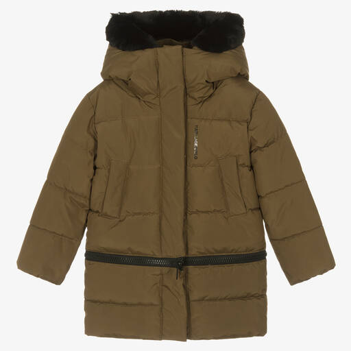 KARL LAGERFELD KIDS-Girls Green 2-in-1 Puffer Coat | Childrensalon Outlet