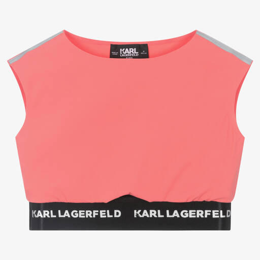 KARL LAGERFELD KIDS-Girls Orange Jersey Vest Top | Childrensalon Outlet