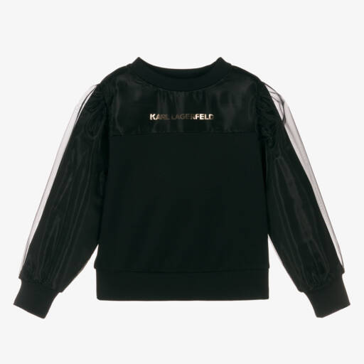 KARL LAGERFELD KIDS-Girls Organza Overlay Sweatshirt | Childrensalon Outlet