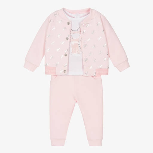 KARL LAGERFELD KIDS-Футболка и розовый спортивный костюм из хлопка | Childrensalon Outlet