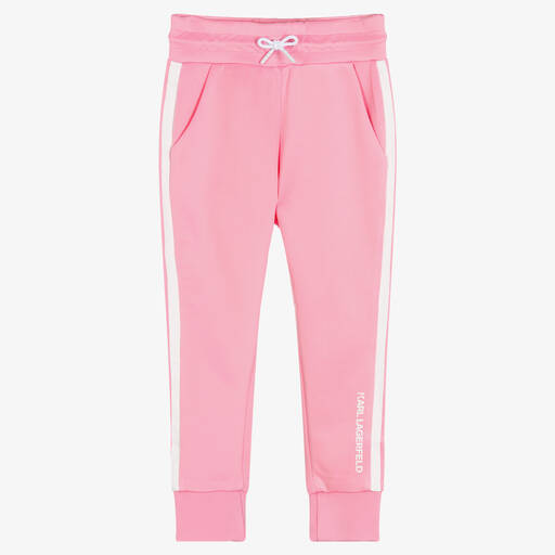 KARL LAGERFELD KIDS-Girls Pink Logo Joggers | Childrensalon Outlet