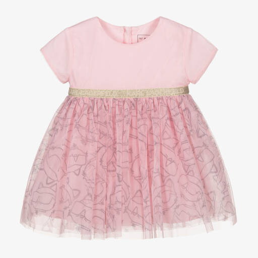 KARL LAGERFELD KIDS-Girls Pink Tulle Delight Dress | Childrensalon Outlet