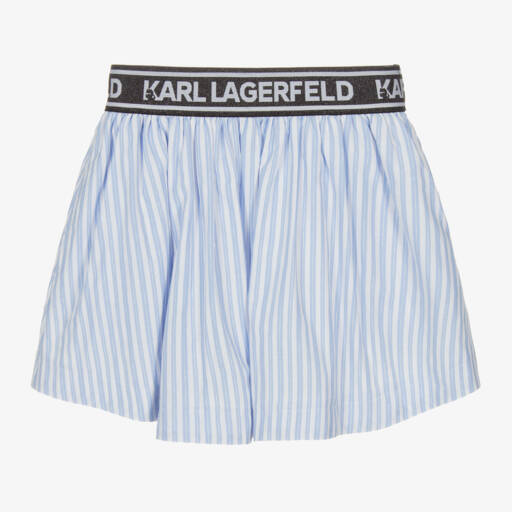 KARL LAGERFELD KIDS-Блестящая синяя и белая юбка для девочек | Childrensalon Outlet