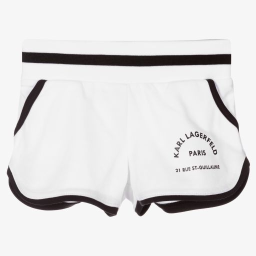 KARL LAGERFELD KIDS-Weiße Sport-Shorts für Mädchen | Childrensalon Outlet