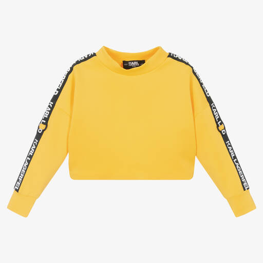 KARL LAGERFELD KIDS-Girls Yellow Logo Sweatshirt | Childrensalon Outlet