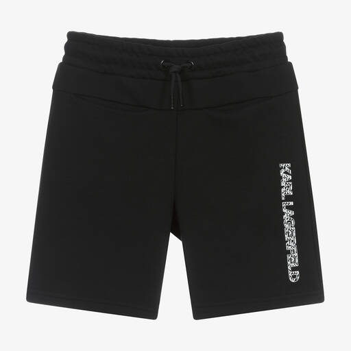 KARL LAGERFELD KIDS-Teen Black Bermuda Shorts | Childrensalon Outlet
