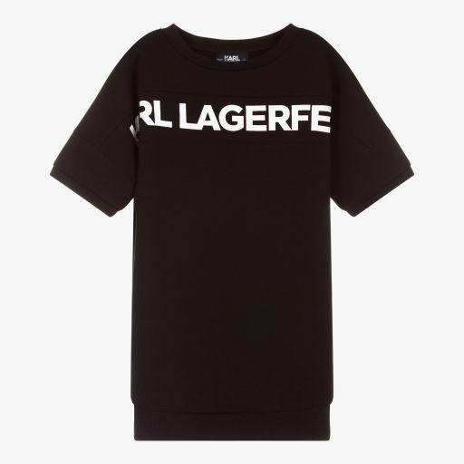KARL LAGERFELD KIDS-Teen Black Sweatshirt Dress | Childrensalon Outlet