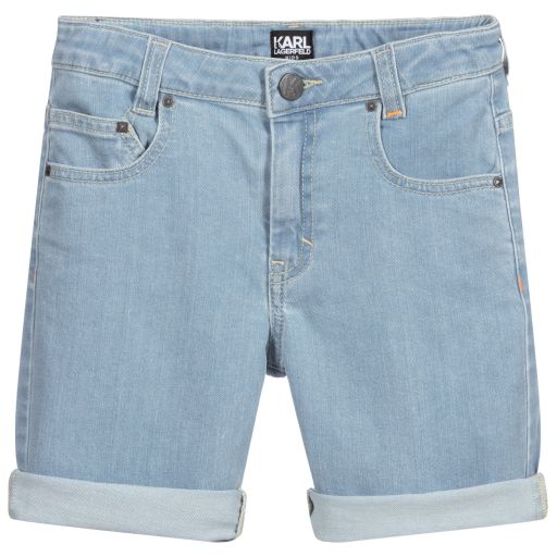 KARL LAGERFELD KIDS-Blaue Teen Jeans-Shorts | Childrensalon Outlet