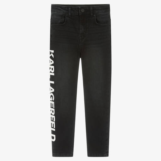 KARL LAGERFELD KIDS-Черные джинсы для мальчиков-подростков                                          | Childrensalon Outlet