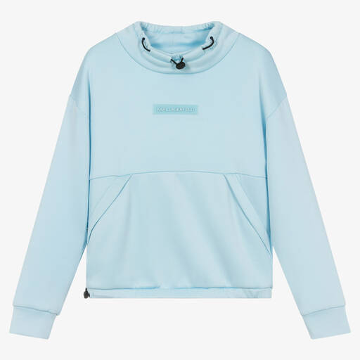 KARL LAGERFELD KIDS-سويتشيرت تينز ولادي فيسكوز جيرسي لون أزرق | Childrensalon Outlet