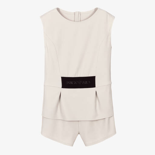 KARL LAGERFELD KIDS-بلاي سوت تينز بناتي كريب لون بيج | Childrensalon Outlet