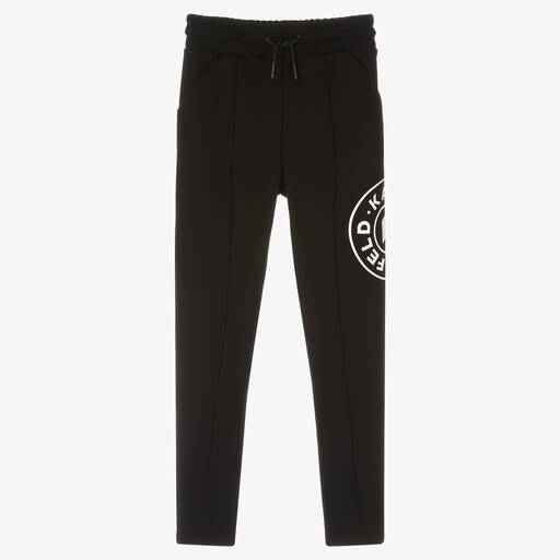 KARL LAGERFELD KIDS-Teen Girls Black Viscose Joggers | Childrensalon Outlet