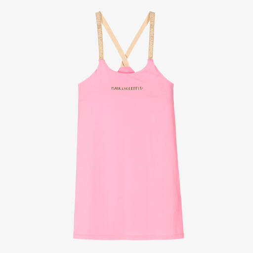KARL LAGERFELD KIDS-Teen Girls Pink Logo Dress | Childrensalon Outlet
