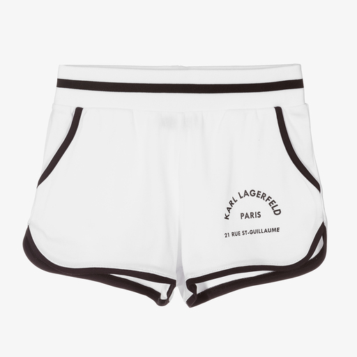 KARL LAGERFELD KIDS-Weiße Teen Sport-Shorts (M) | Childrensalon Outlet