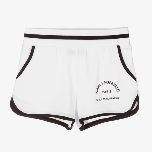 KARL LAGERFELD KIDS-Teen Girls White Sport Shorts | Childrensalon Outlet