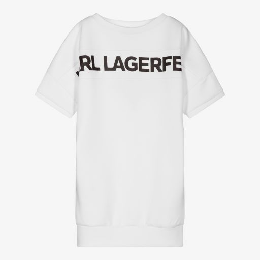 KARL LAGERFELD KIDS-Teen White Sweatshirt Dress | Childrensalon Outlet