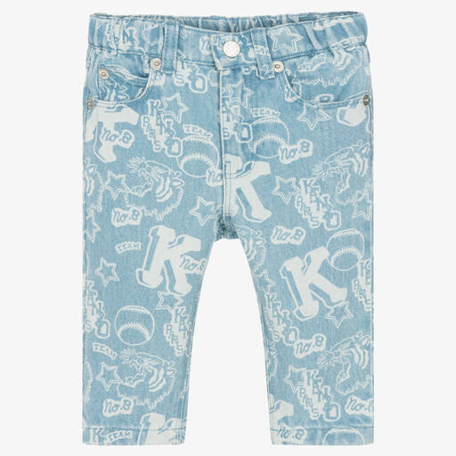 KENZO KIDS-جينز أطفال ولادي قطن دنيم لون أزرق | Childrensalon Outlet