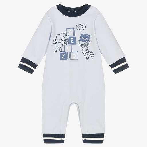 KENZO KIDS-Combinaison bleue en coton bio bébé | Childrensalon Outlet