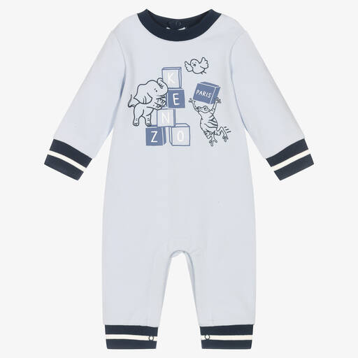 KENZO KIDS-Blauer Biobaumwoll-Overall | Childrensalon Outlet