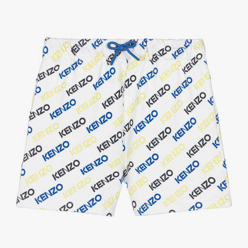 KENZO KIDS-شورت أطفال ولادي قطن لون أبيض | Childrensalon Outlet
