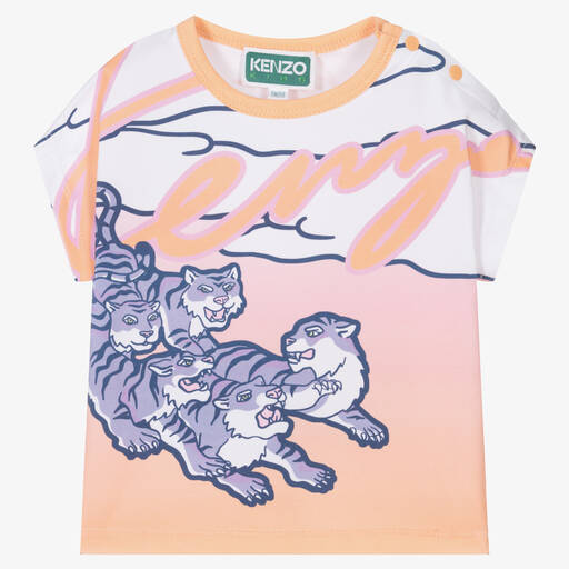 KENZO KIDS-Baby Girls Pink Cotton Logo T-Shirt | Childrensalon Outlet