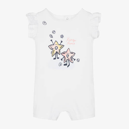 KENZO KIDS-Baby Girls White Cotton Starfish Shortie | Childrensalon Outlet