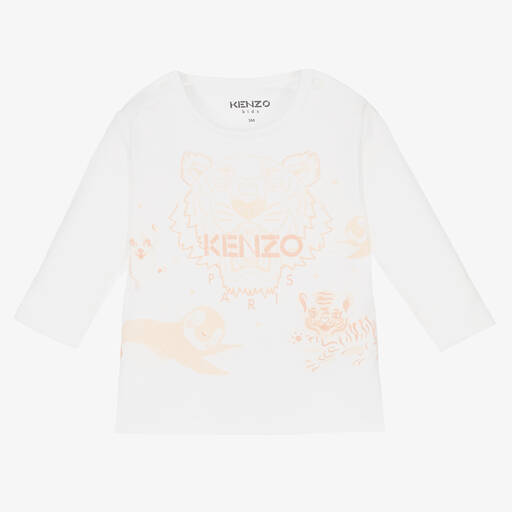KENZO KIDS-Baby Girls White Tiger T-Shirt | Childrensalon Outlet