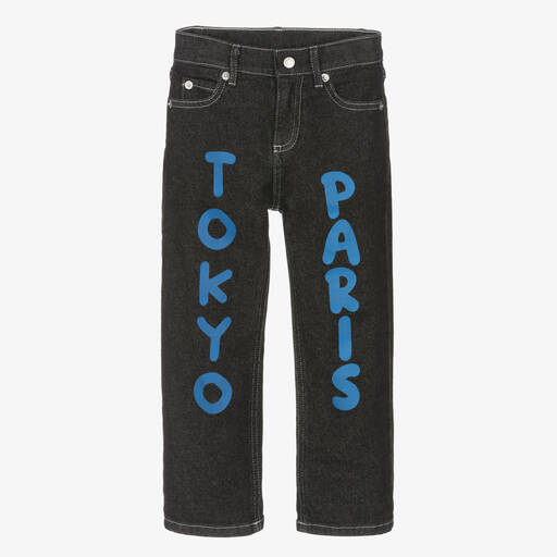 KENZO KIDS-Black Cotton Regular Fit Denim Jeans | Childrensalon Outlet