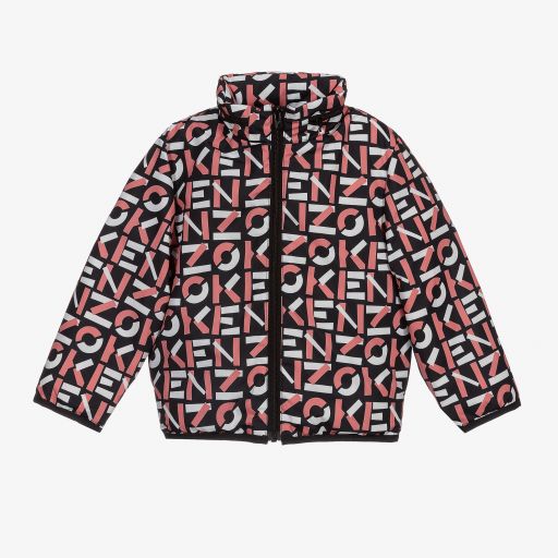 KENZO KIDS-Black & Pink Down Jacket | Childrensalon Outlet