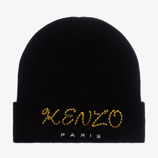 KENZO KIDS-Black Tiger Tail Beanie Hat | Childrensalon Outlet