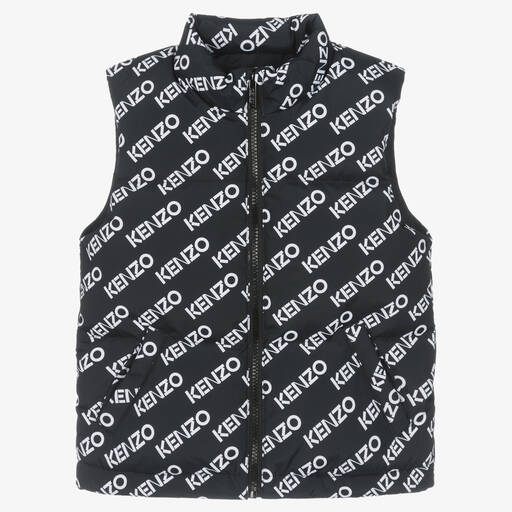 KENZO KIDS-Black & White Down Puffer Gilet | Childrensalon Outlet