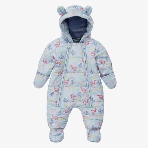 KENZO KIDS-Голубой зимний комбинезон с животными для малышей | Childrensalon Outlet
