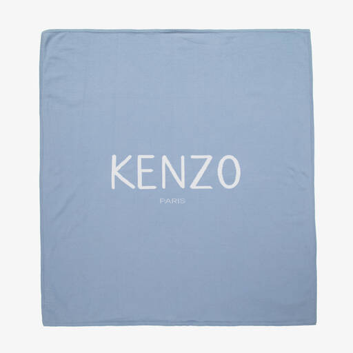 KENZO KIDS-Blue Cotton Knit Blanket (80cm) | Childrensalon Outlet