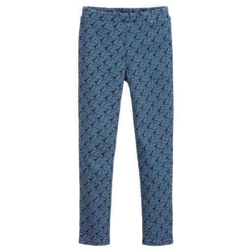 KENZO KIDS-Blue Cotton Tiger Leggings | Childrensalon Outlet