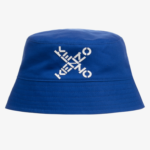 KENZO KIDS-Blue Logo Bucket Hat | Childrensalon Outlet