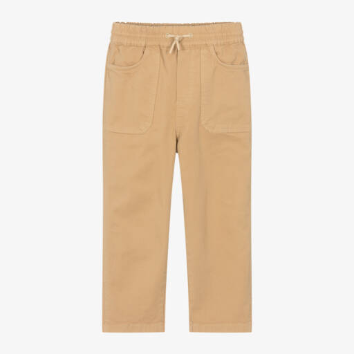 KENZO KIDS-Boys Beige Twill Cotton Trousers | Childrensalon Outlet