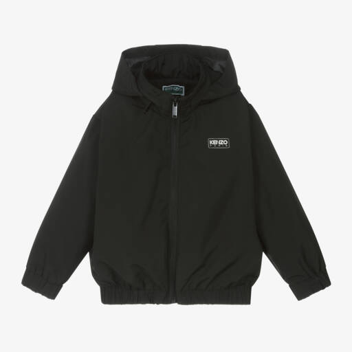 KENZO KIDS-Boys Black Hooded Zip Jacket | Childrensalon Outlet