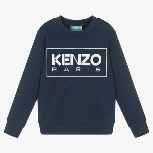 KENZO KIDS-Boys Blue Cotton Sweatshirt | Childrensalon Outlet