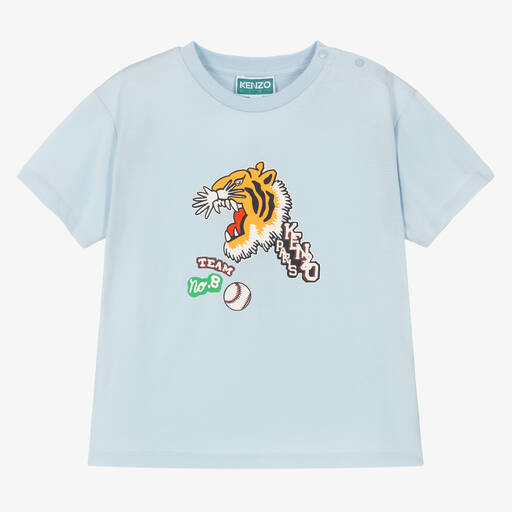 KENZO KIDS-تيشيرت أطفال ولادي قطن لون أزرق | Childrensalon Outlet