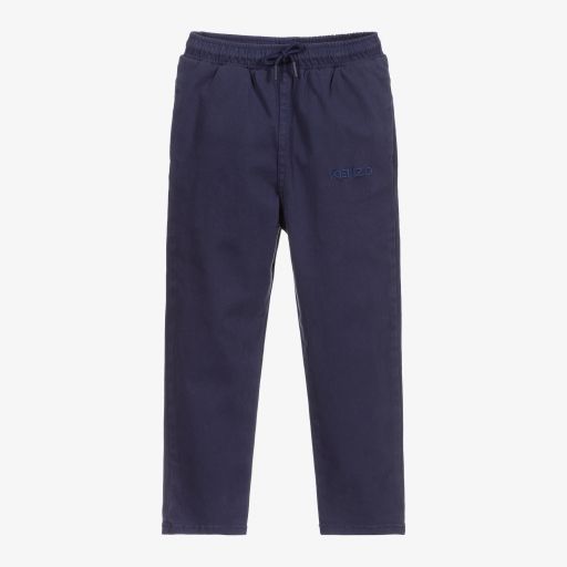 KENZO KIDS-Boys Blue Cotton Trousers | Childrensalon Outlet