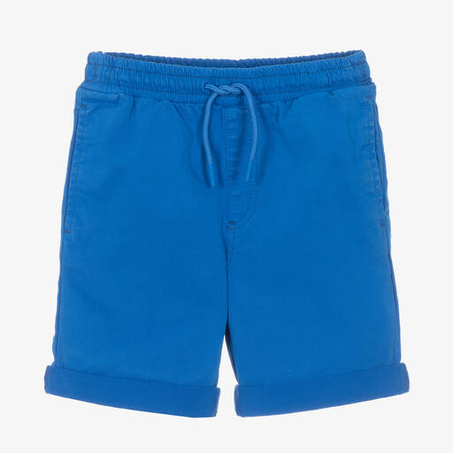 KENZO KIDS-شورت برمودا قطن تويل لون أزرق للأولاد | Childrensalon Outlet
